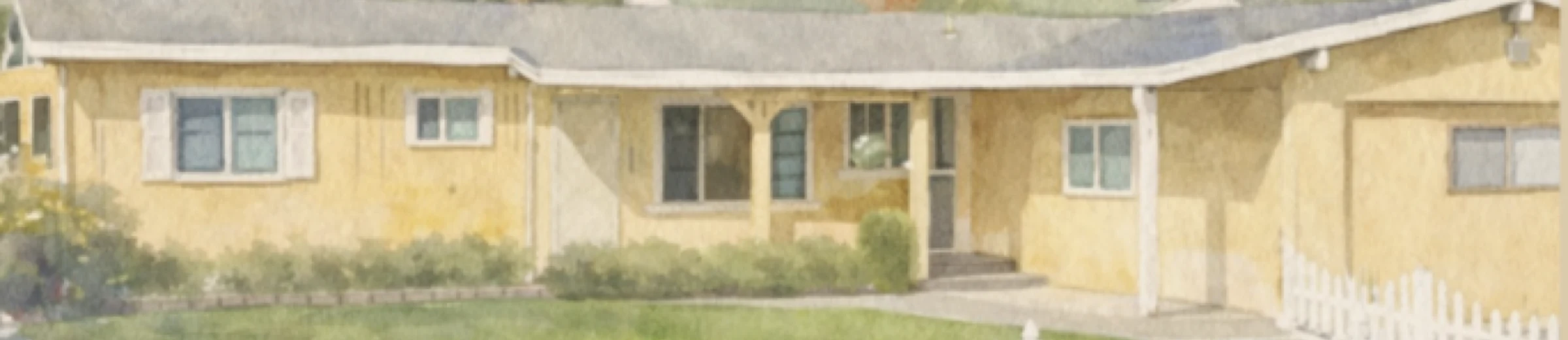 Watercolor rendering of the Shady Oaks Healthcare residence